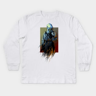 Scary man in a gas mask from Chernobyl Kids Long Sleeve T-Shirt
